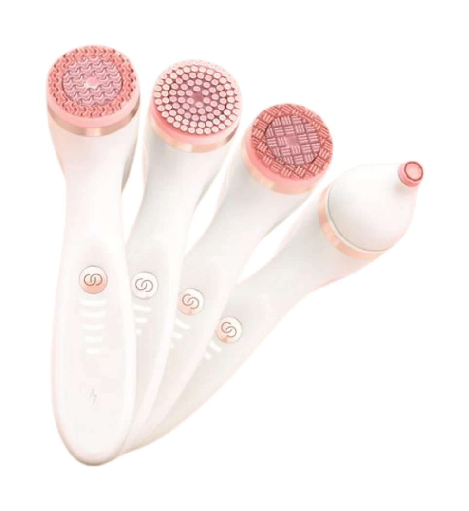 LumiSpa rose gold avec différents embouts ciblés